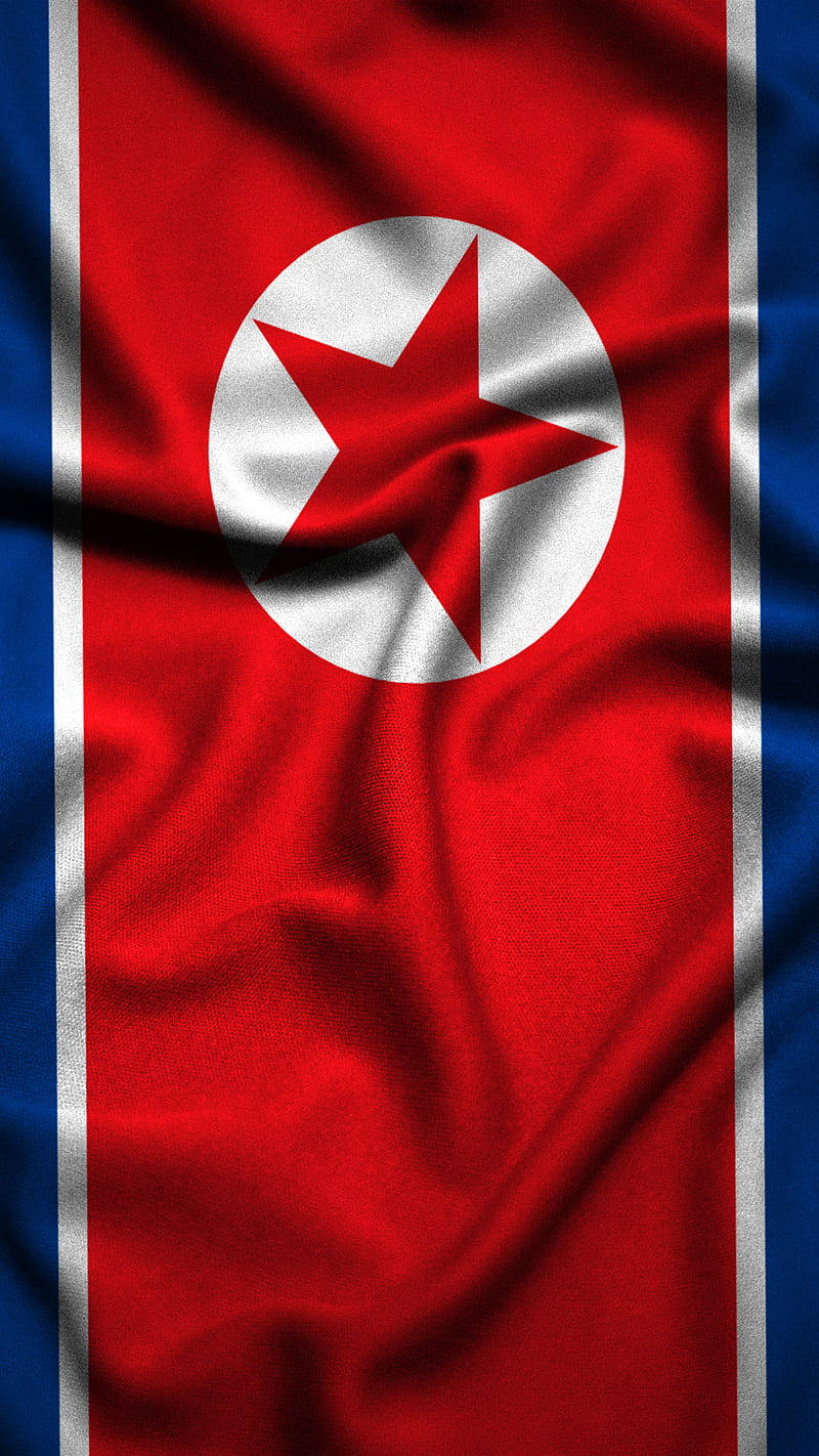 Portrait North Korea Flag Wrinkled Effect