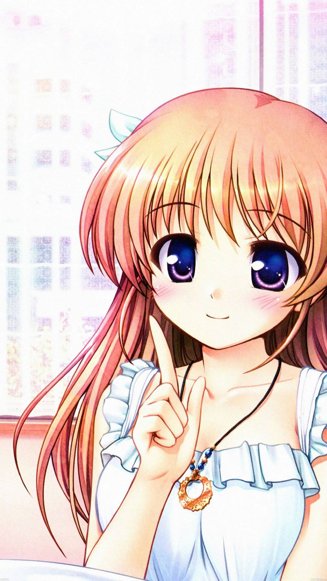 Portrait Of Cute Anime Girl iPhone Wallpaper