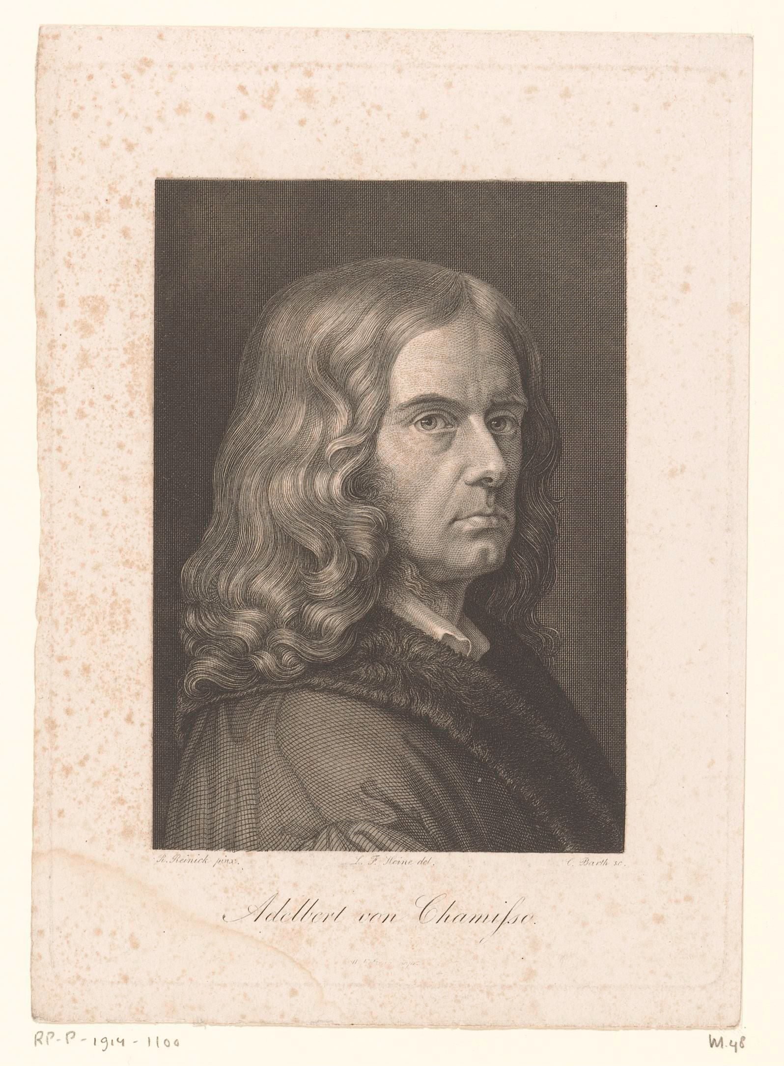 Portret van Adelbert von Chamisso Wallpaper