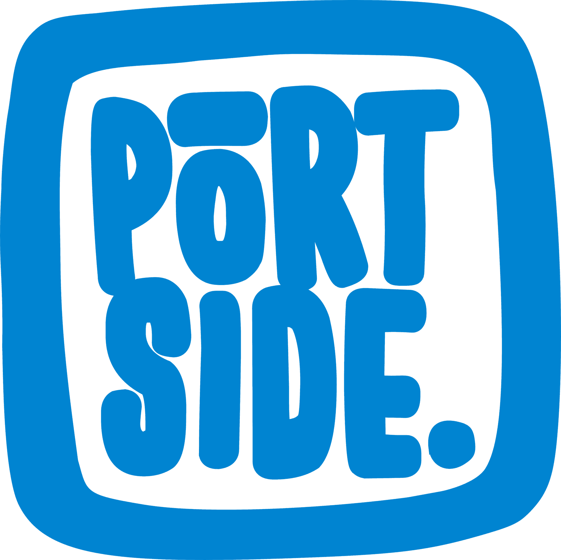 Portside Text Logo Blue Background PNG