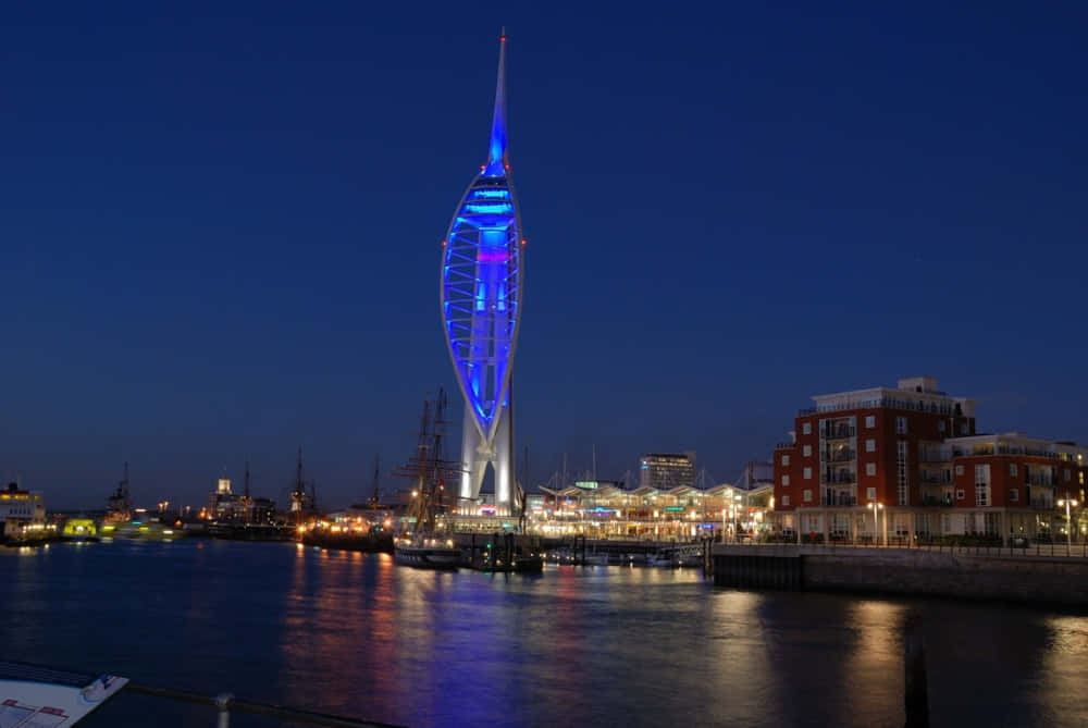 Portsmouth Spinnaker Tower Night View Wallpaper