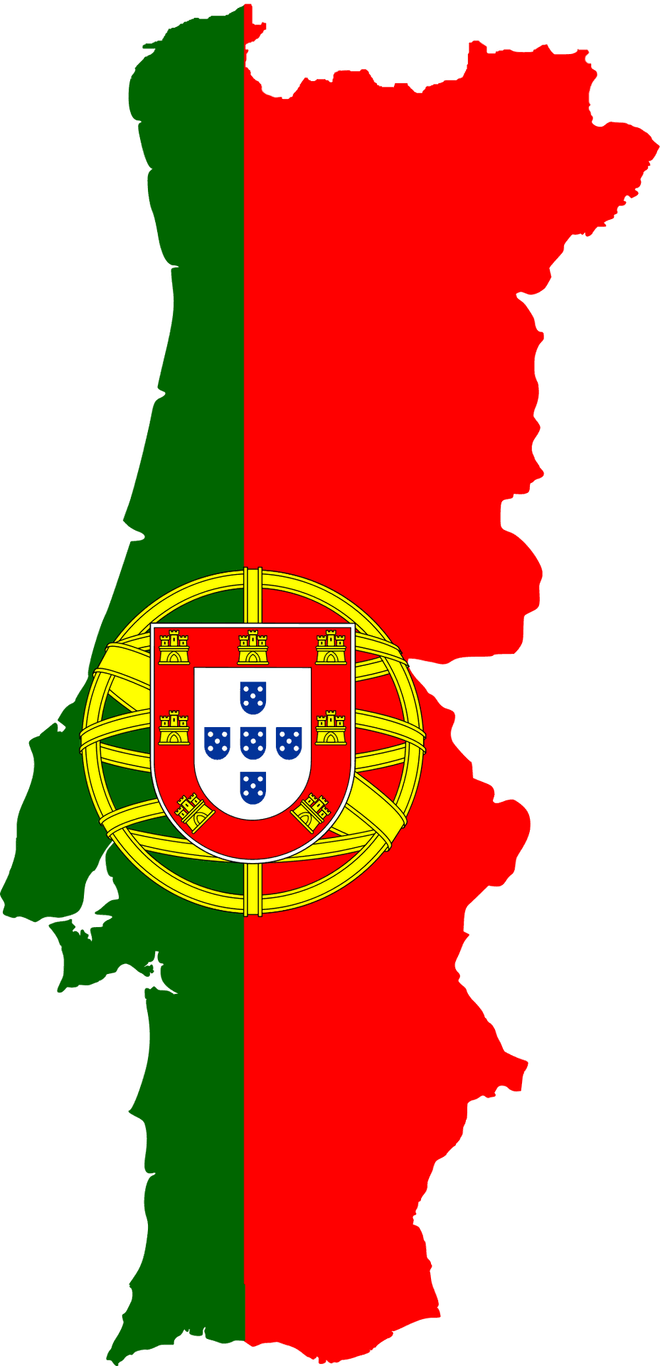 Portugal Flag Map PNG