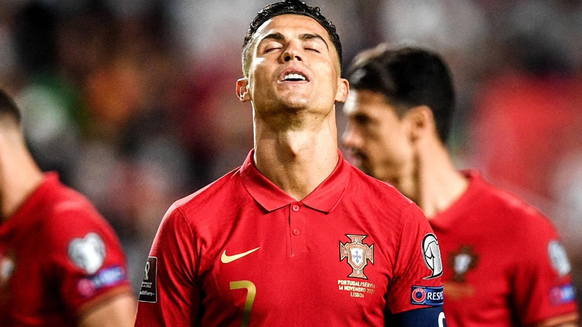 Portugal National Football Team Cristiano Closed Eyes Wallpaper