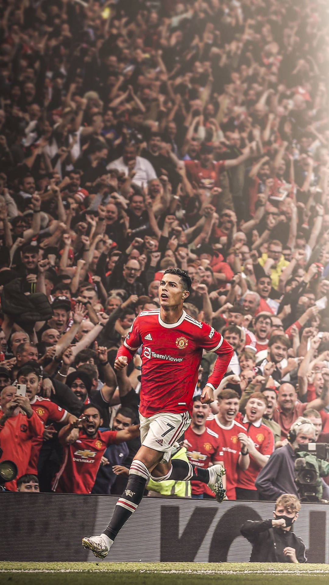 Portugal National Football Team Cristiano Crowd Cheering Wallpaper