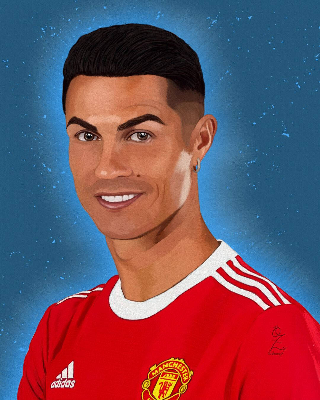 Portugalsnational Football Team Cristiano Porträttteckning Wallpaper