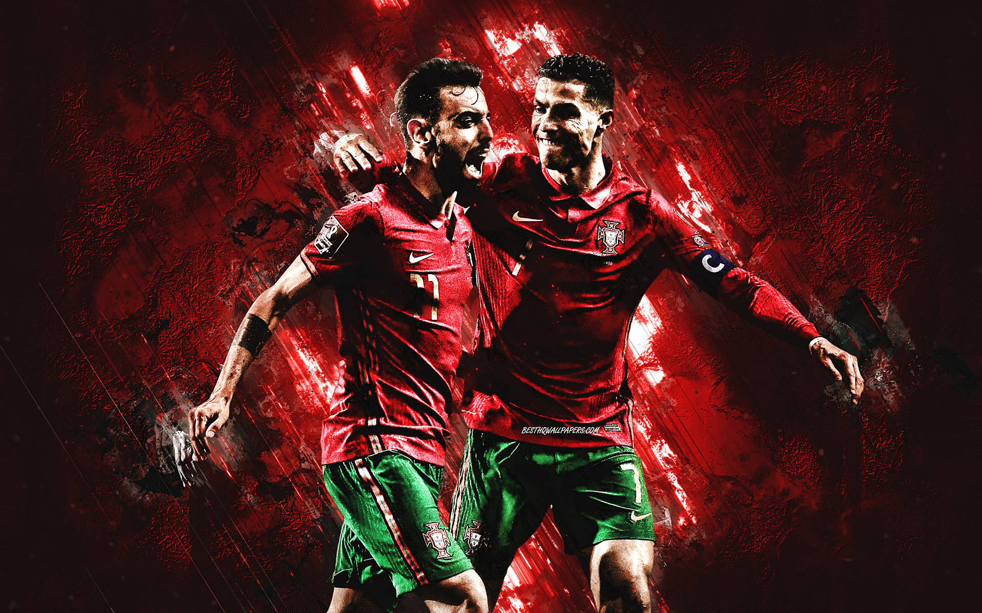 Detportugisiska Fotbollslandslaget Digital Konst. Wallpaper