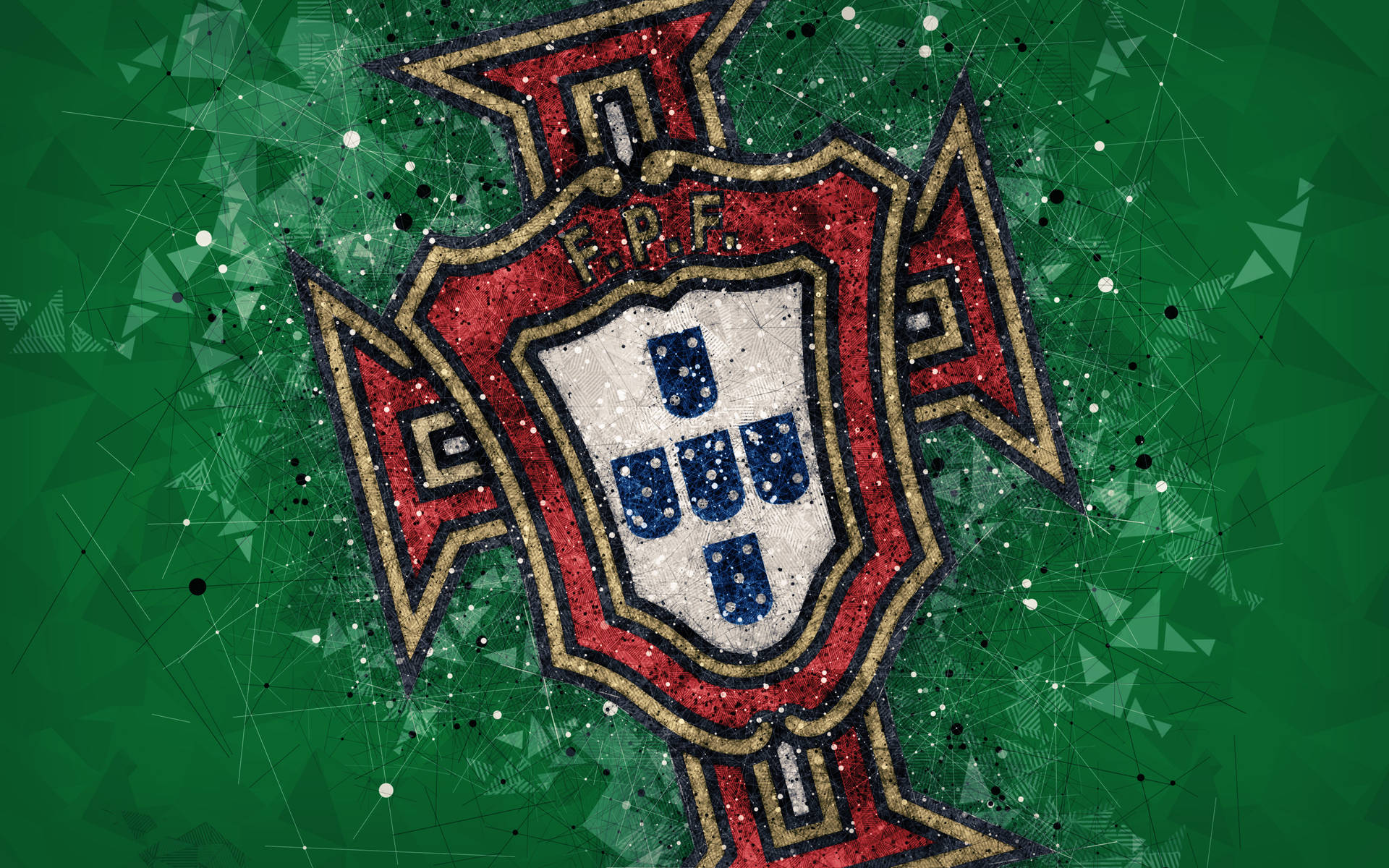 Portugal National Football Team Logo In Green Wallpaper