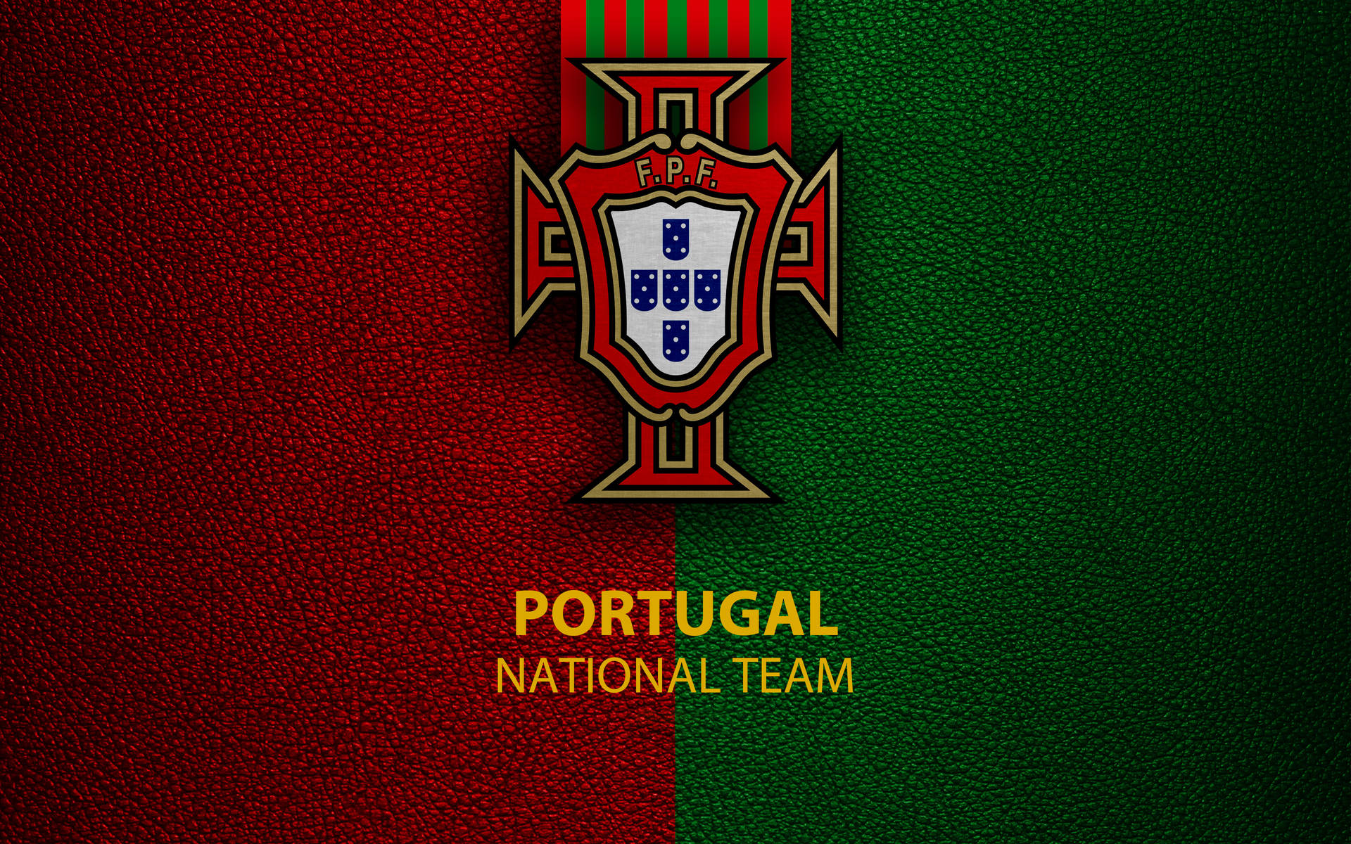 Portugal National Football Team Logo In Leather Wallpaper