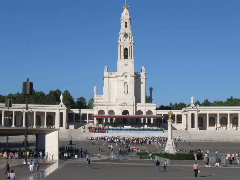 Portugal's Fatima Sanctuary With People Picture