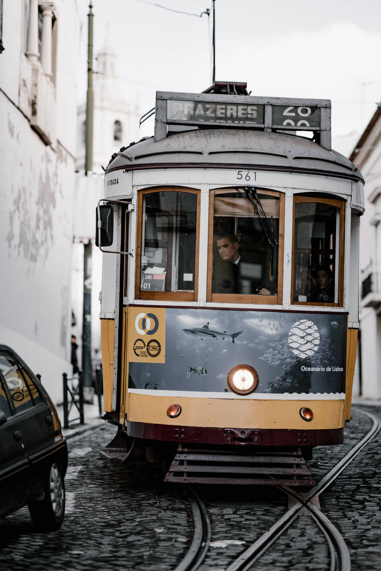 Portugal Vintage Tram Wallpaper