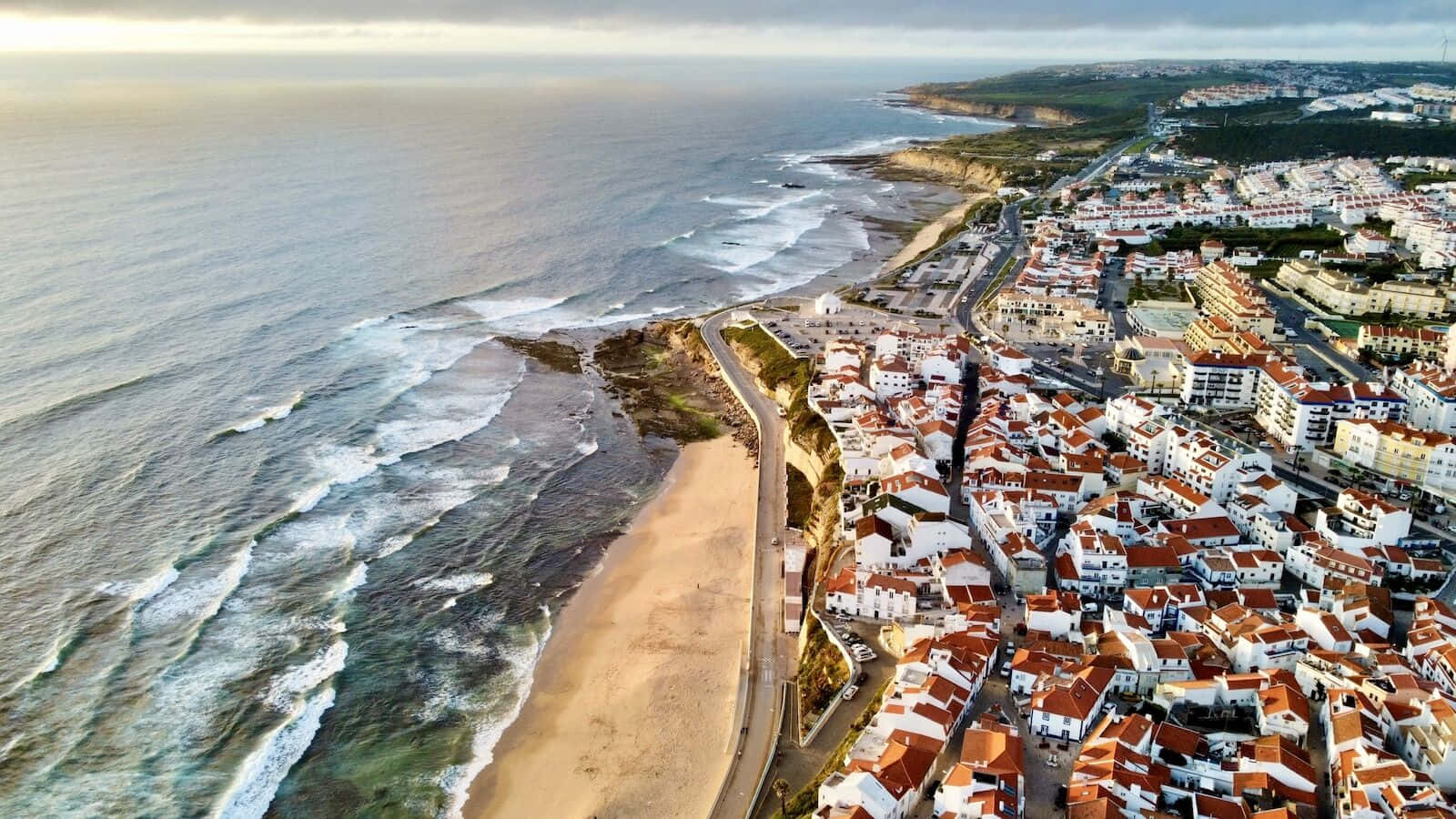 Scenic View of Portuguese Beach Wallpaper