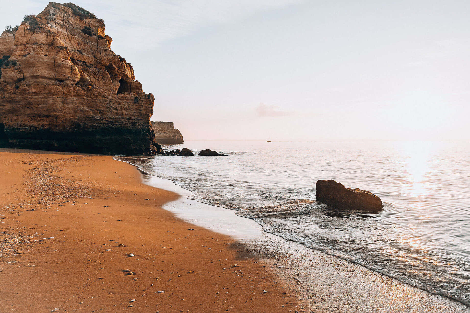 Majestic Portuguese Beach at Sunset Wallpaper