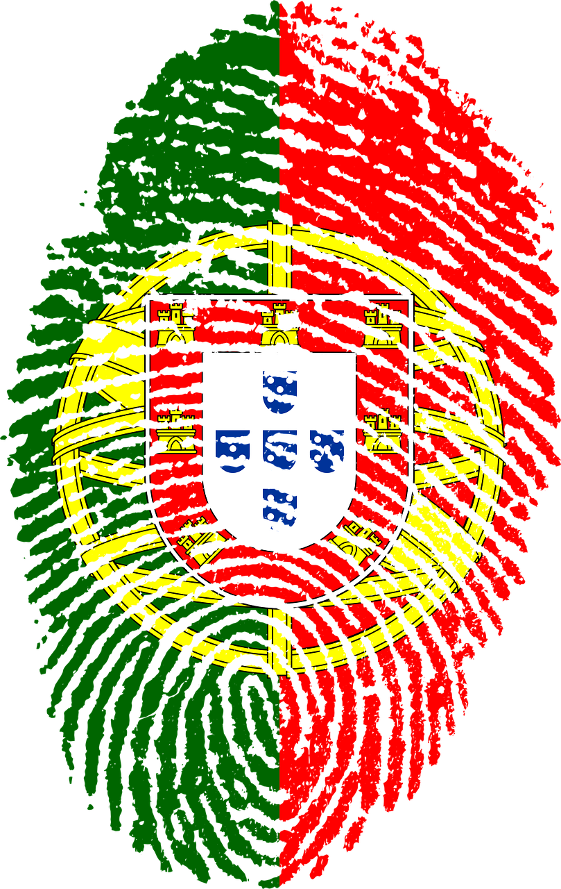 Portuguese Fingerprint Flag Art PNG