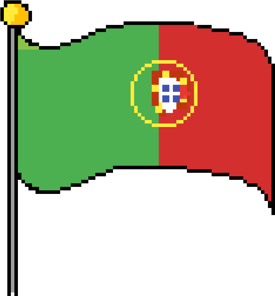 Portuguese Flag Pixel Art PNG
