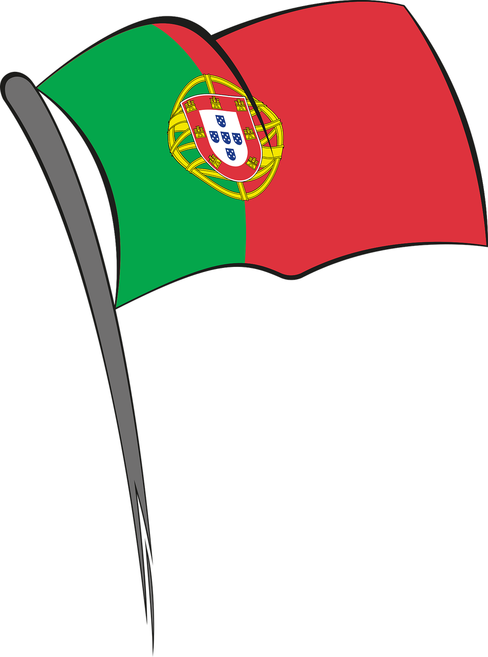 Portuguese Flag Waving Illustration PNG