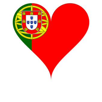 Portuguese Heart Flag Design PNG