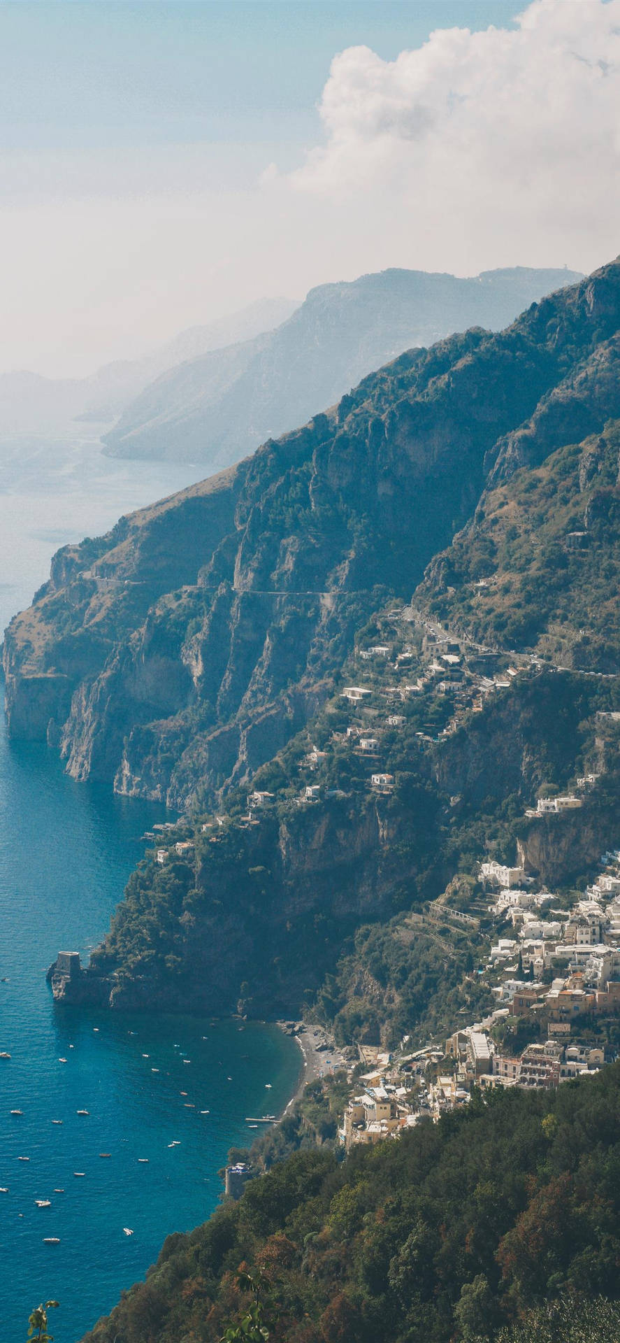 Positano Amalfi Coast Aerial Shot Portrait Wallpaper