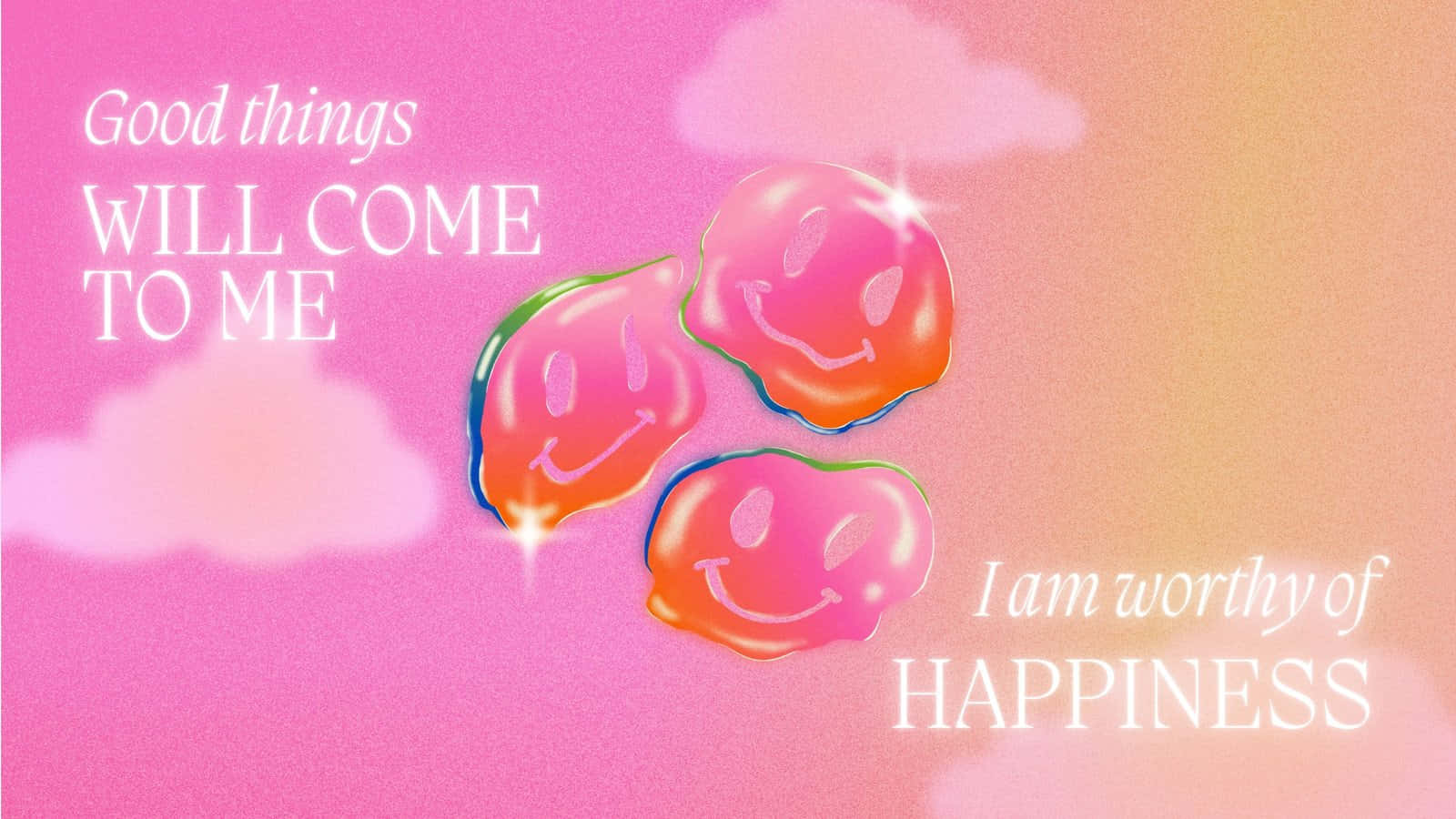 Positive Affirmations Smiley Clouds Wallpaper