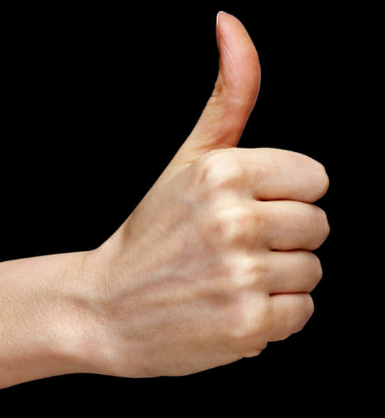 Positive Gesture Thumbs Up Black Background PNG