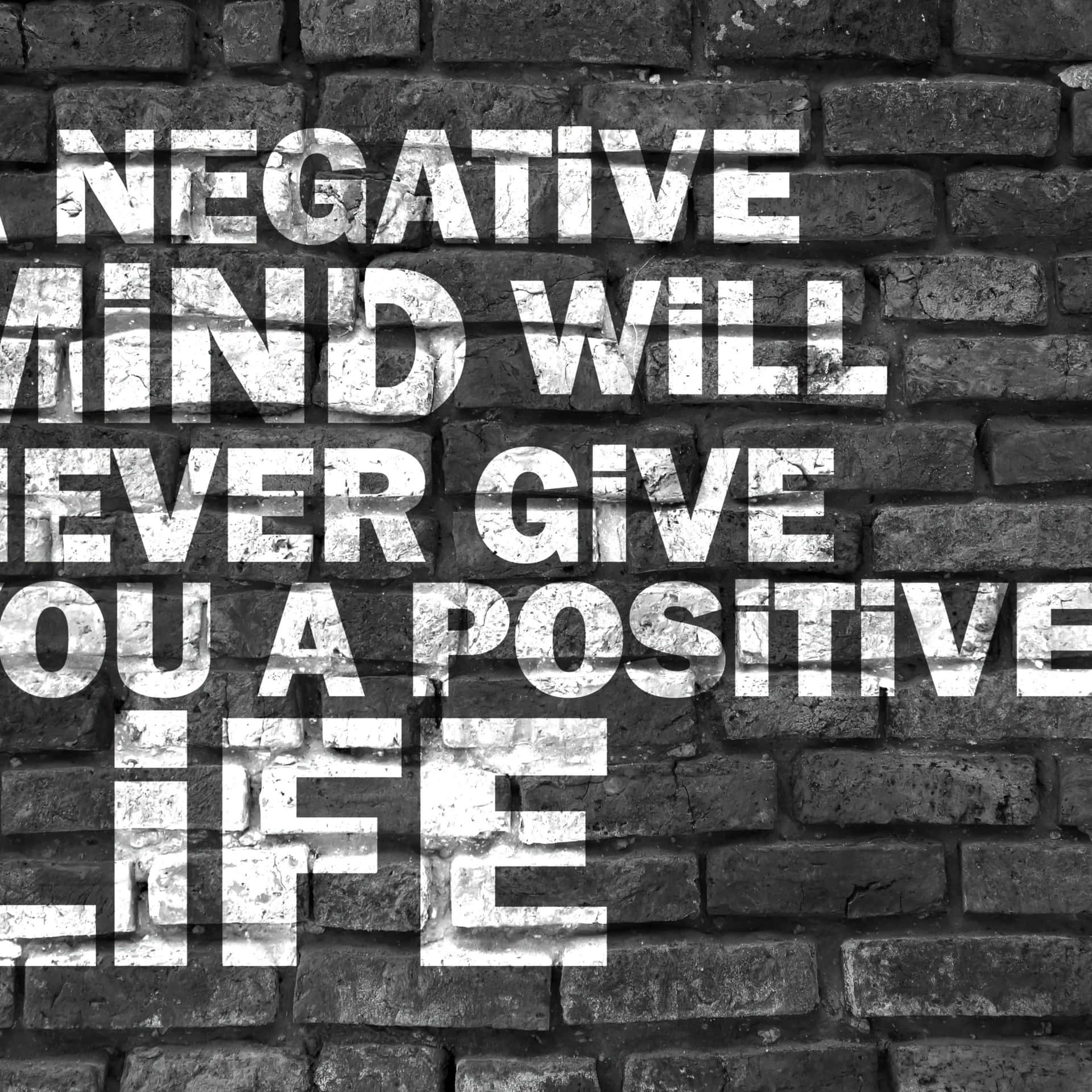 Positive Mindset Inspirational Quoteon Brick Wall Wallpaper