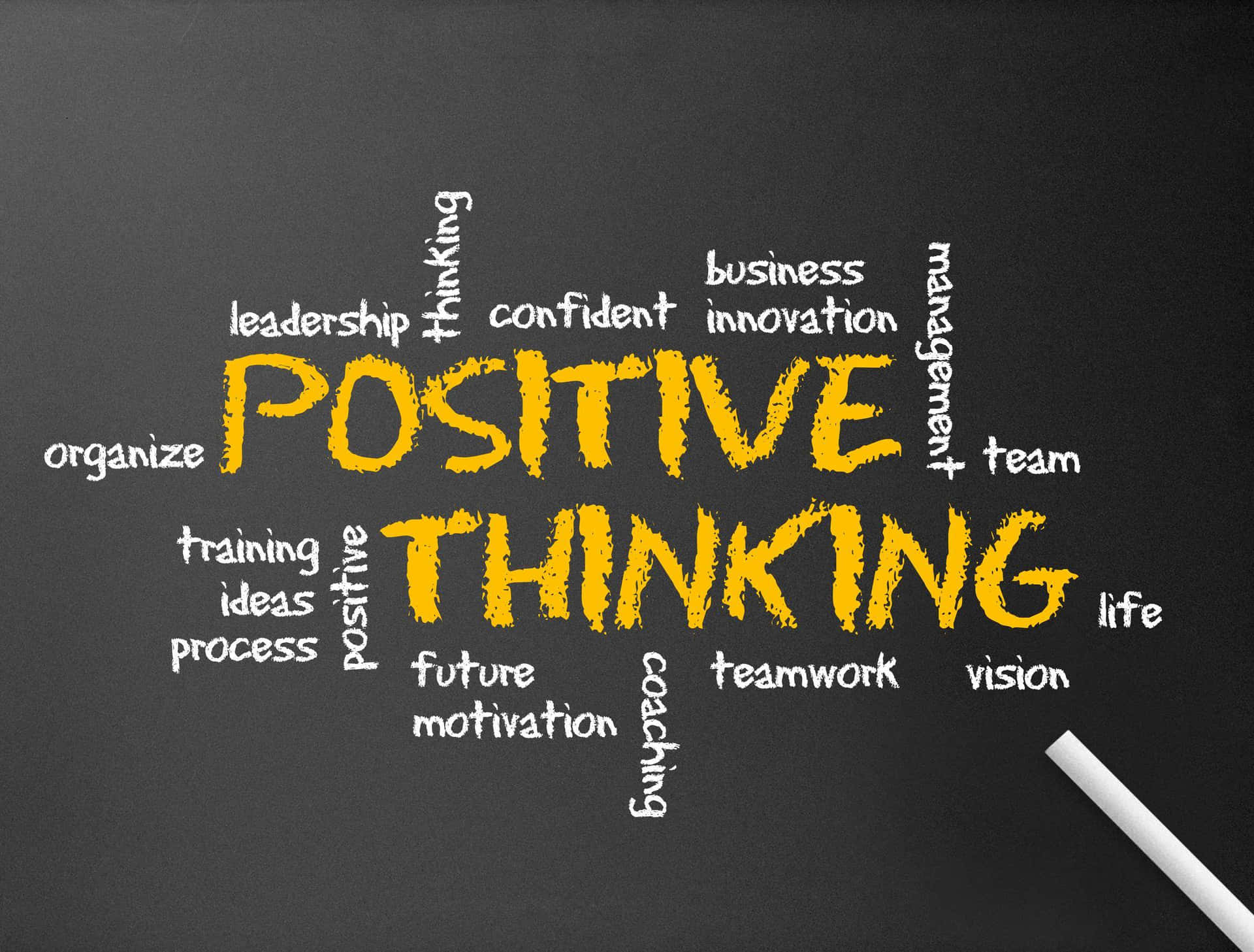 Download Positive Thinking Word Cloud On A Blackboard