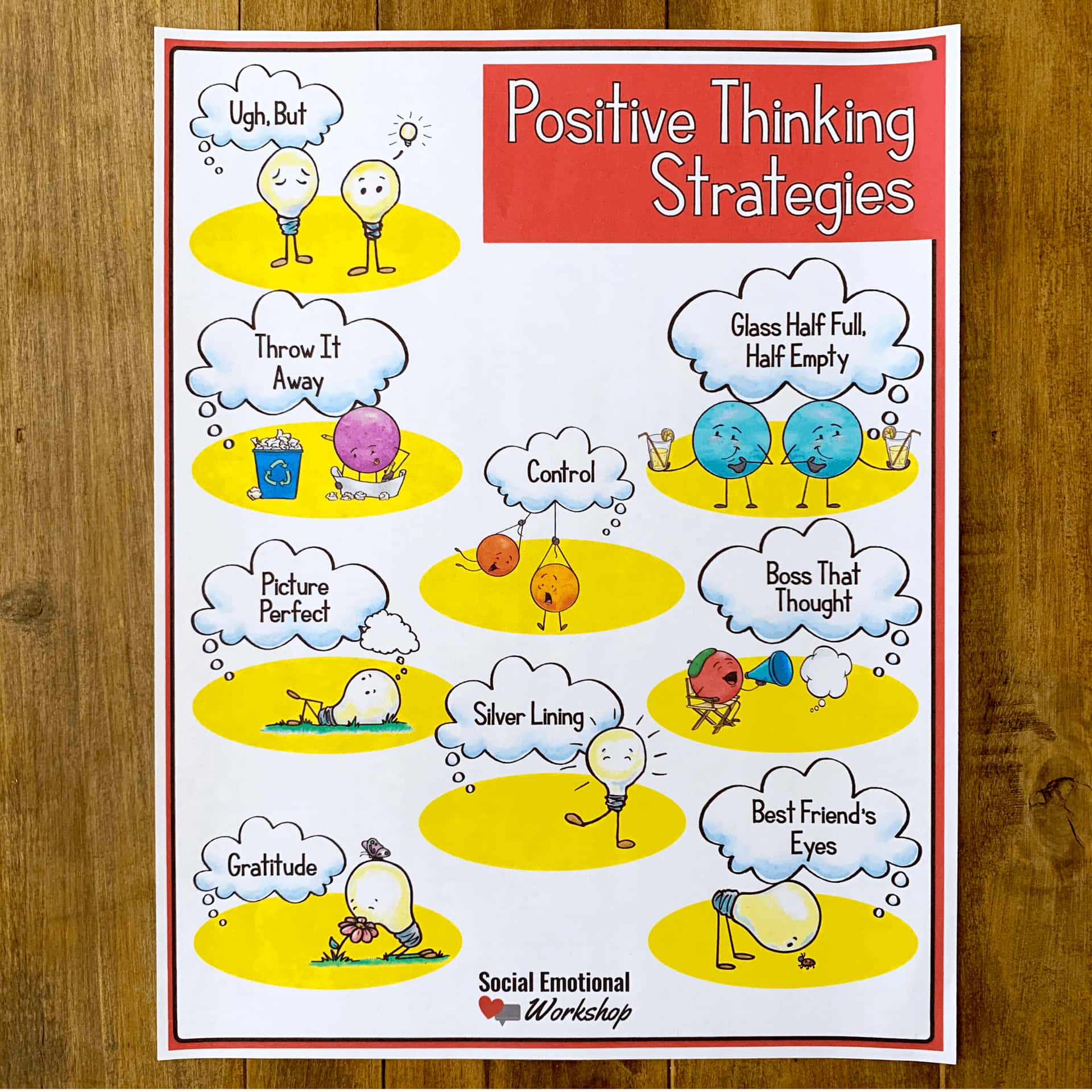 Cartoon Positive Thinking Strategies Picture