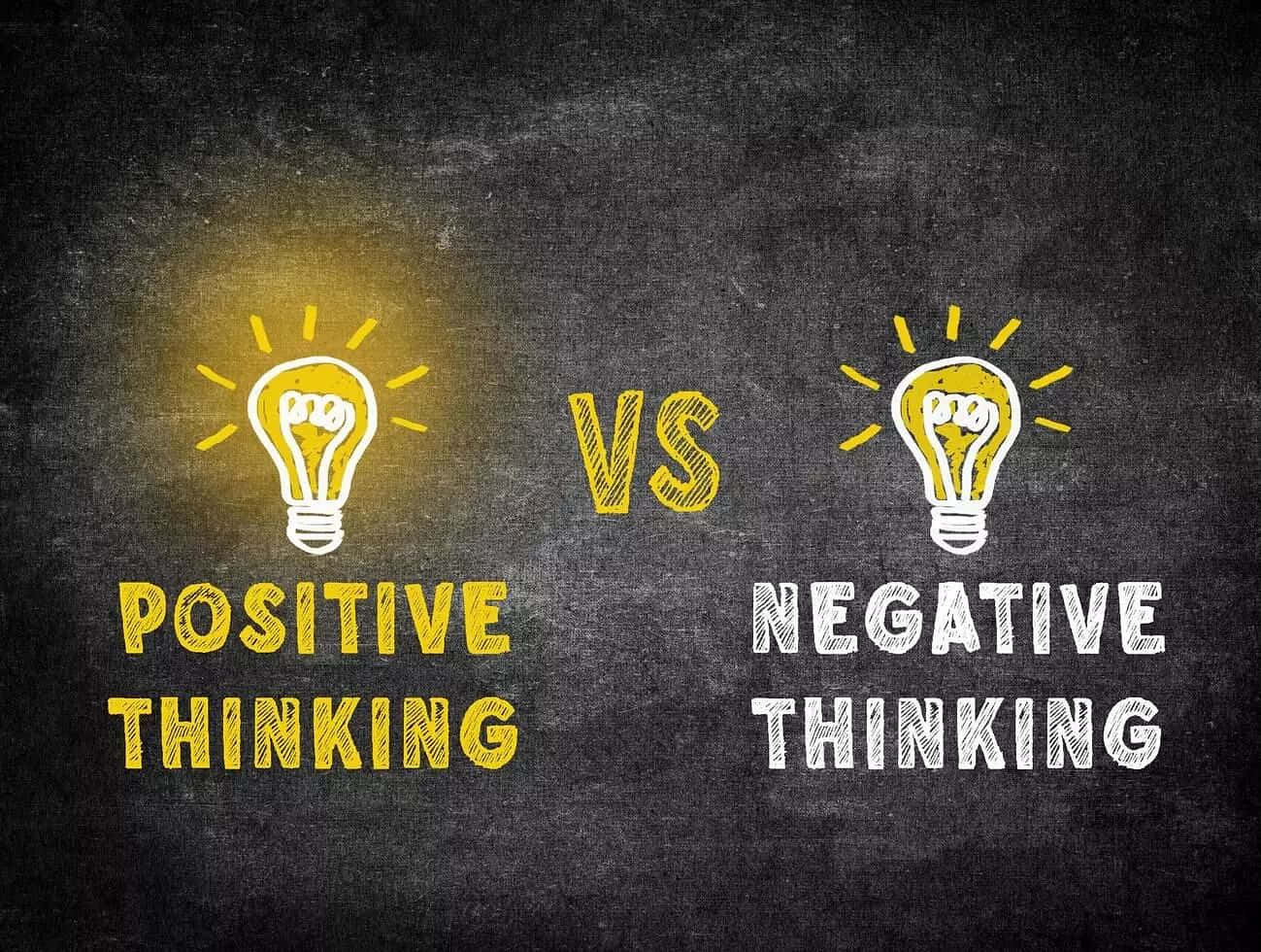 Light Bulb Positive Negative Thinking Picture