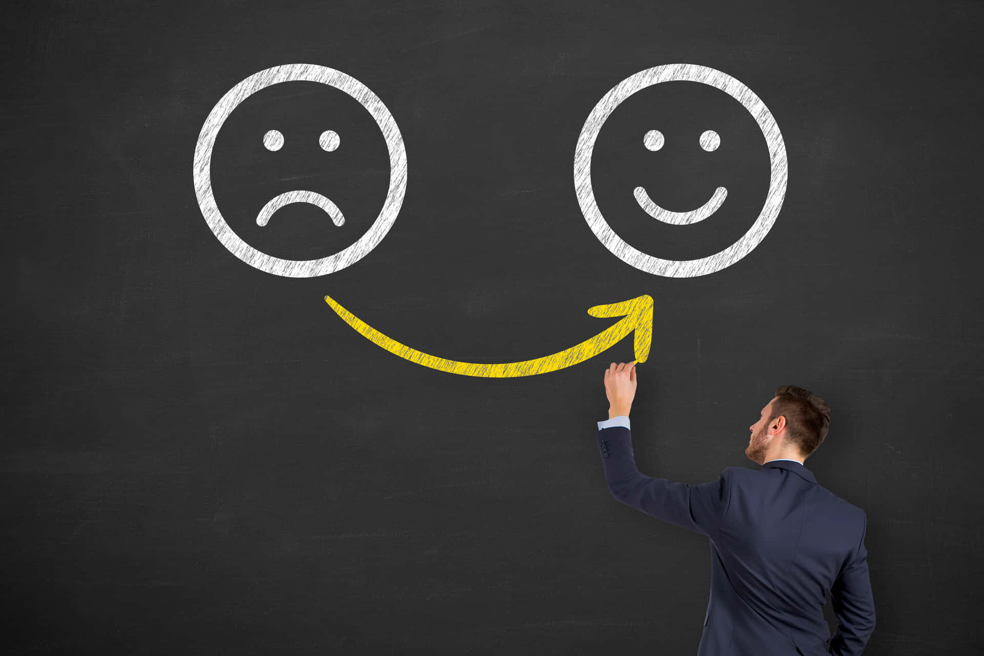 Positive Thinking Smiley Business Blackboard Picture