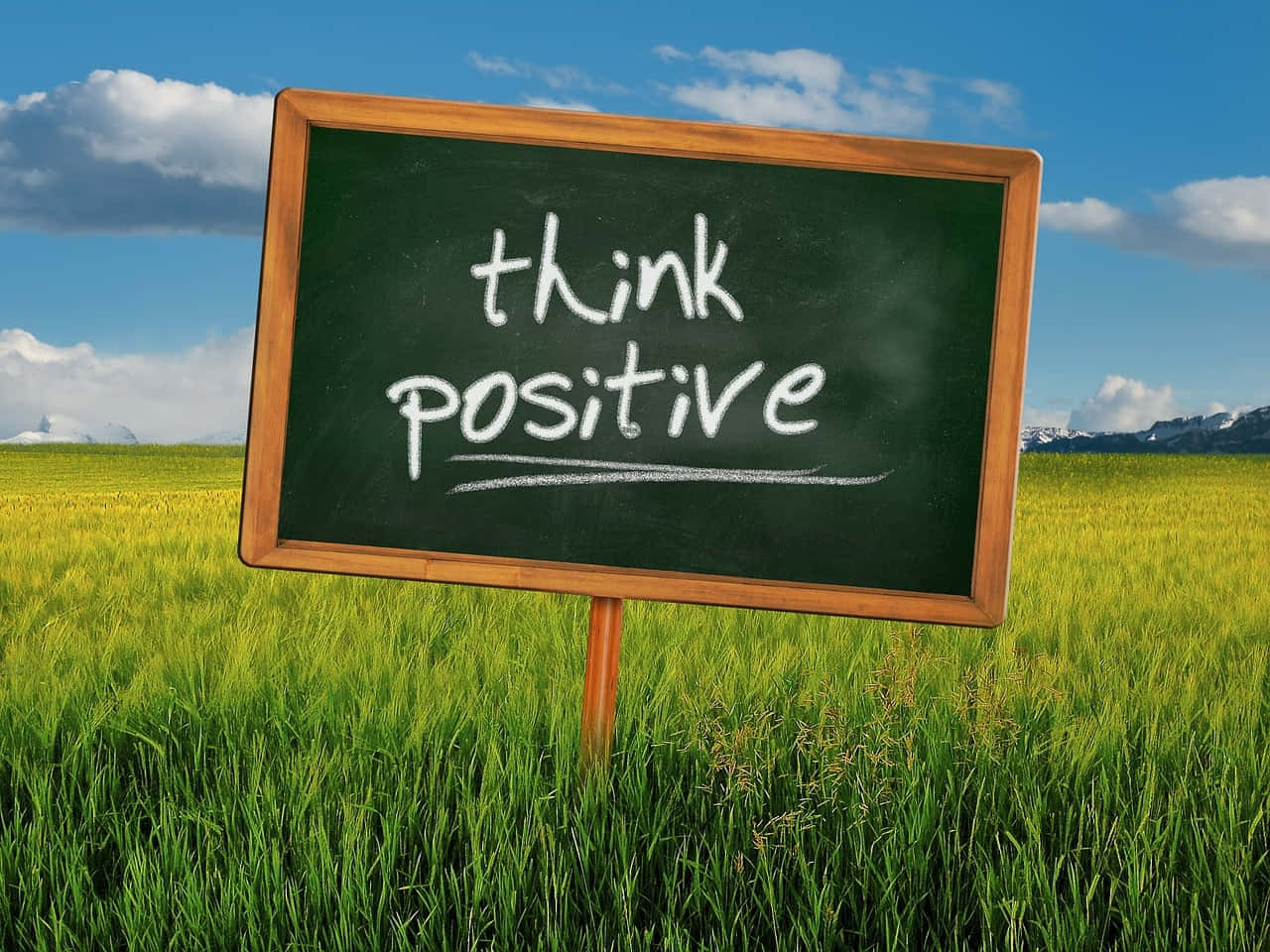 Positive Thinking Chalkboard Field Picture
