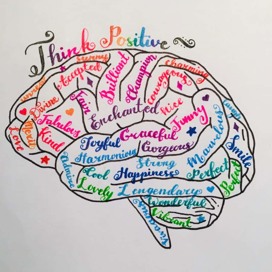 Positive Thinking Brain Drawing Picture