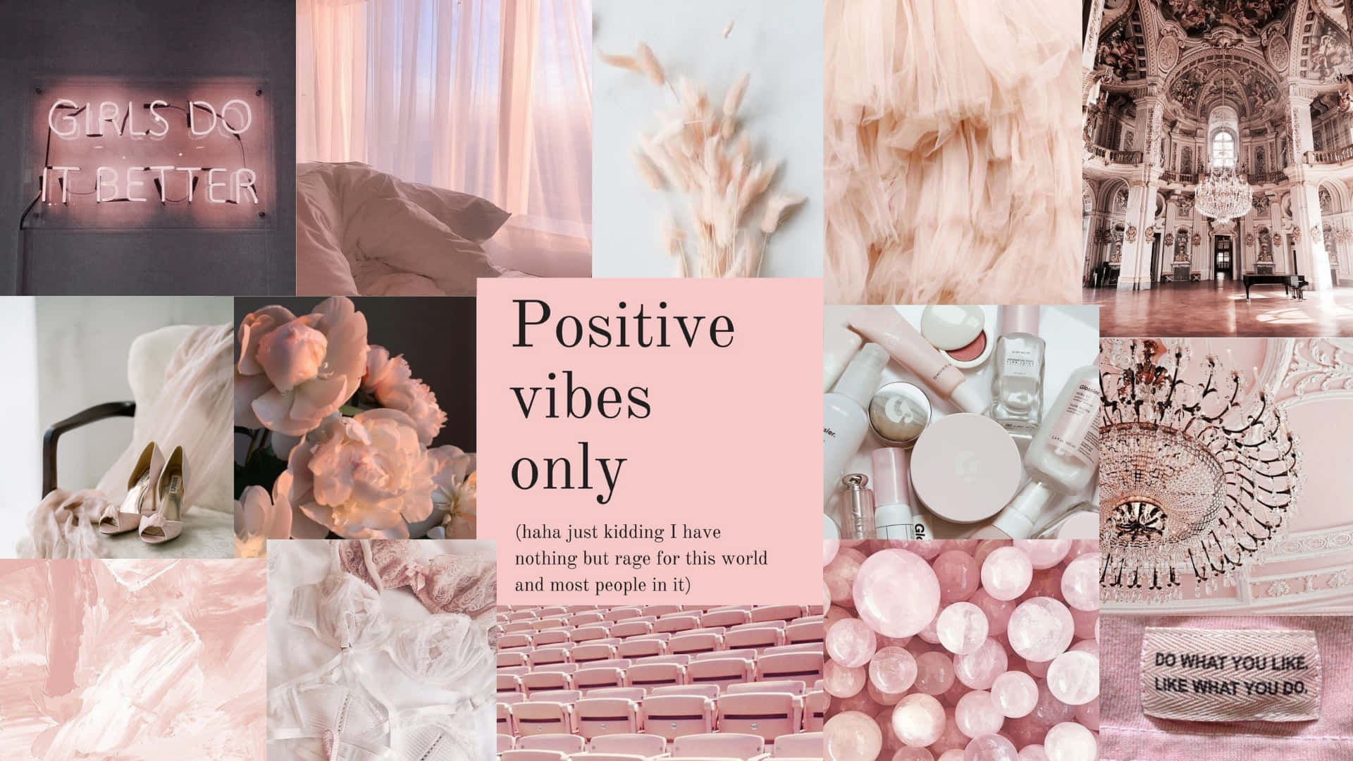 Positive Vibes Collage Wallpaper Wallpaper