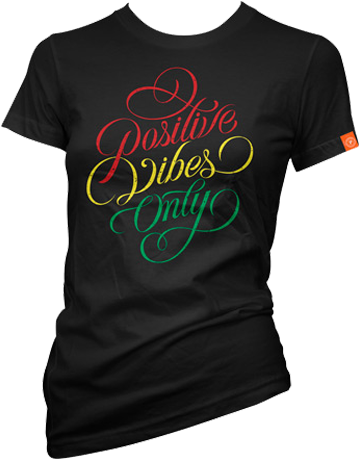 Positive Vibes Only Tshirt Design PNG