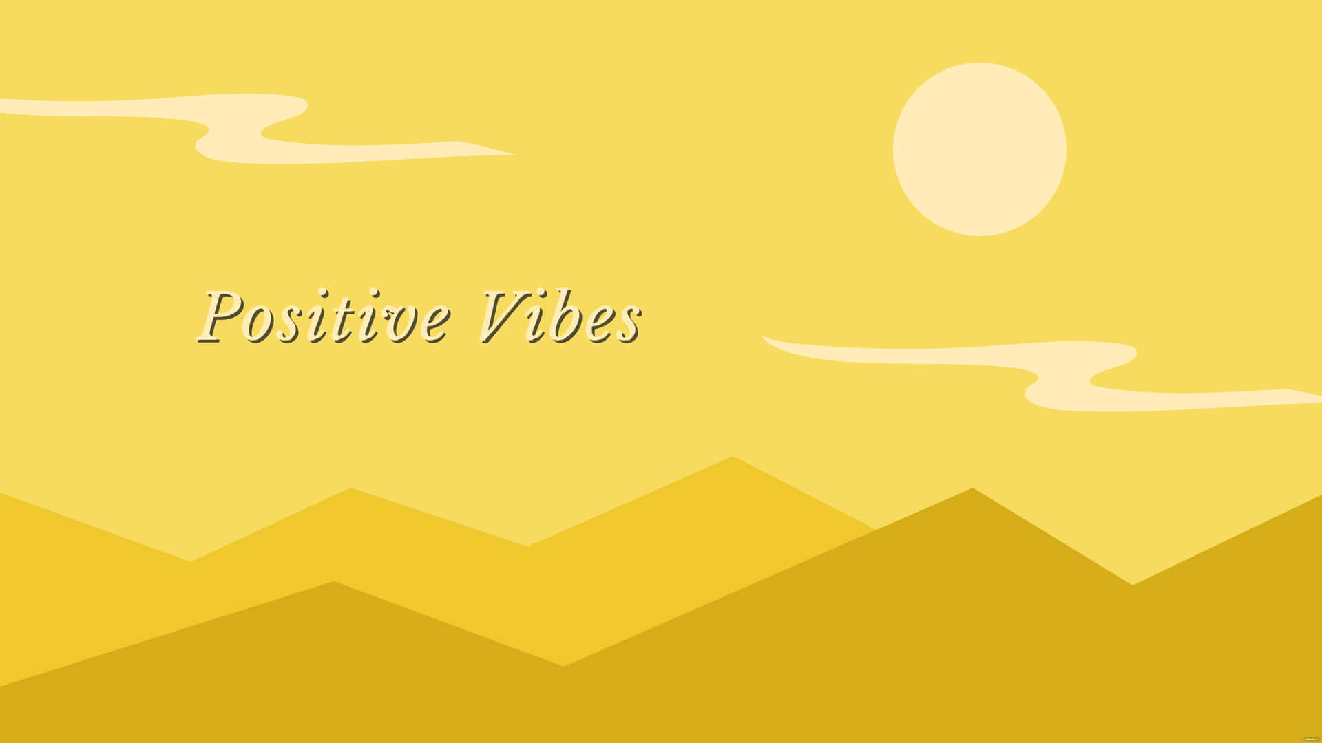 Positive Vibes Pastel Yellow Aesthetic Wallpaper