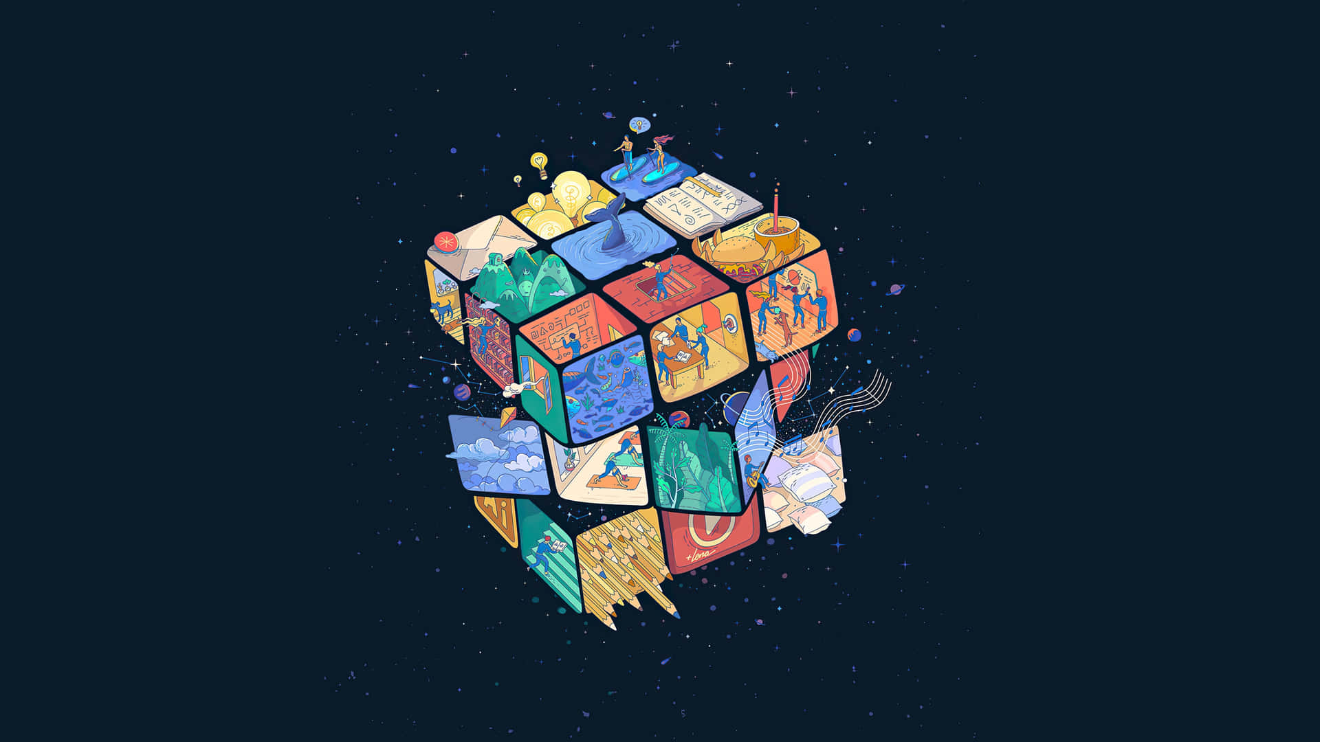 Posiblescombinaciones Del Cubo De Rubik Fondo de pantalla