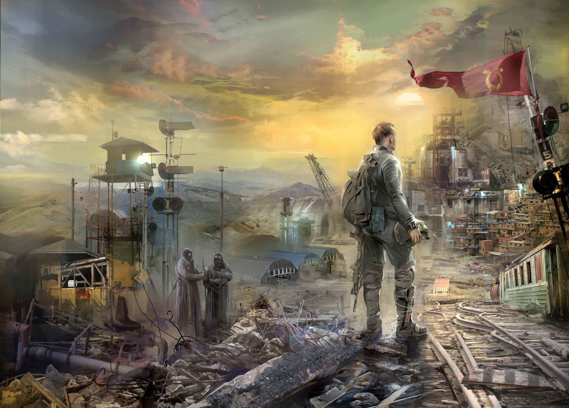 Man standing in front of tree digital wallpaper, artwork, apocalyptic, The  Last of Us, video games HD w…