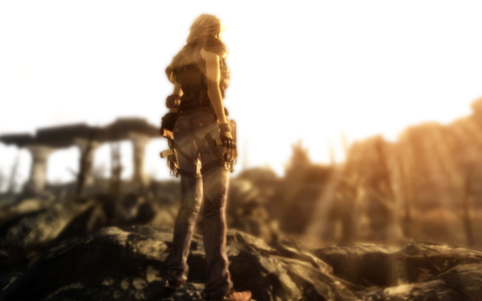 Post Apocalyptic Survivor Gazing Into Distance Wallpaper