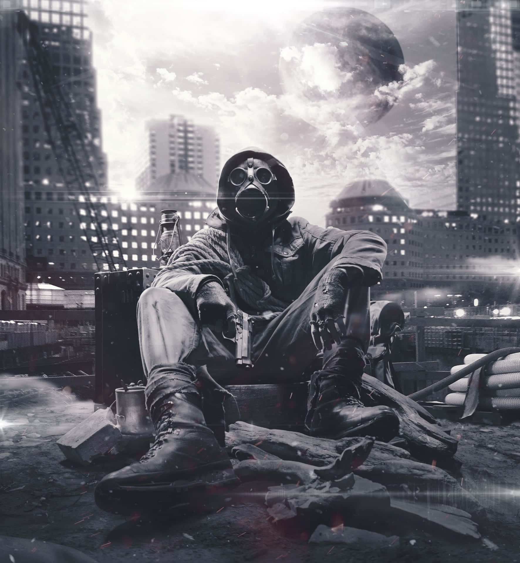 Post Apocalyptic_ Survivor_with_ Gas_ Mask.jpg Wallpaper