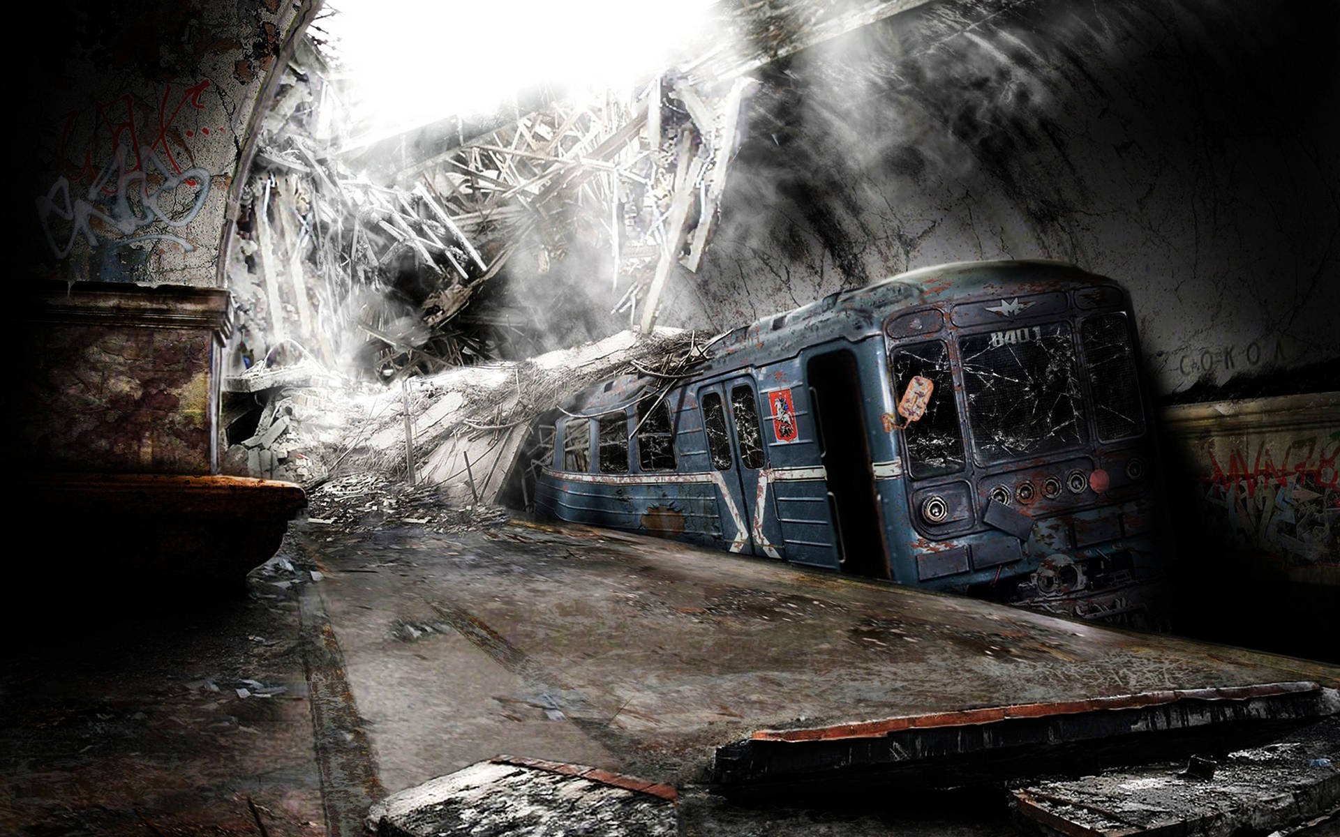 Post-apokalyptisk Undergrundskunstnere Vision Wallpaper