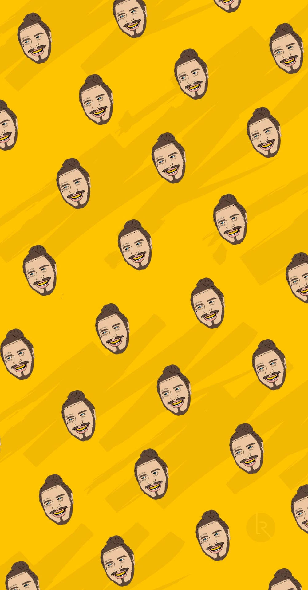 Post Malone Yellow Pattern Wallpaper