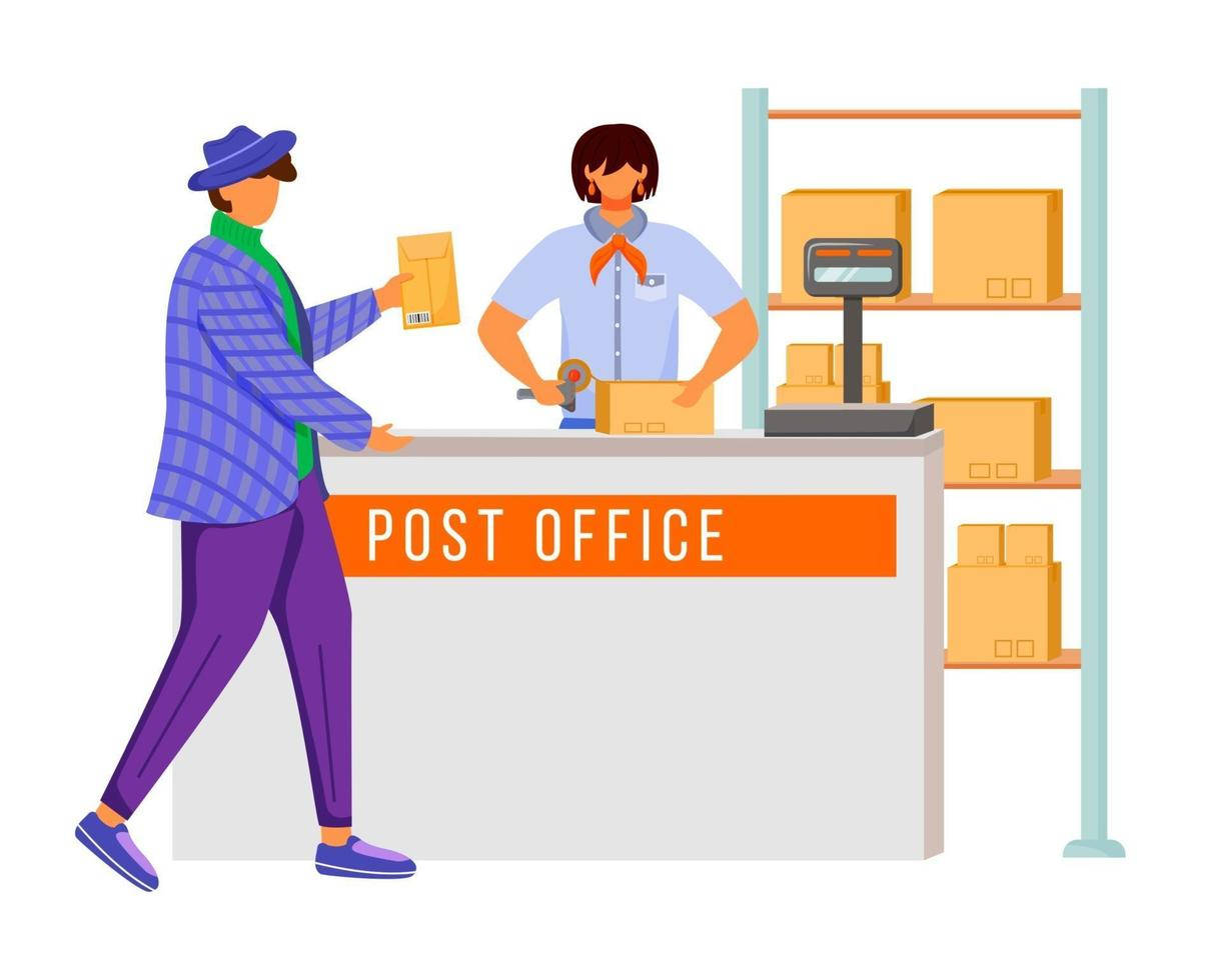 Post Office Worker With Customer Wallpaper