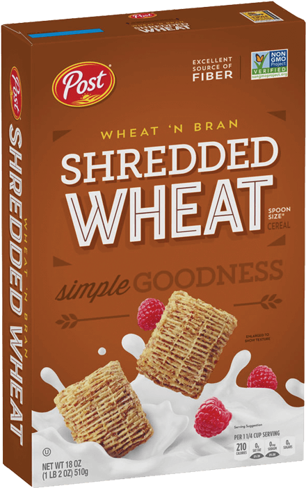 Post Shredded Wheat Cereal Box PNG