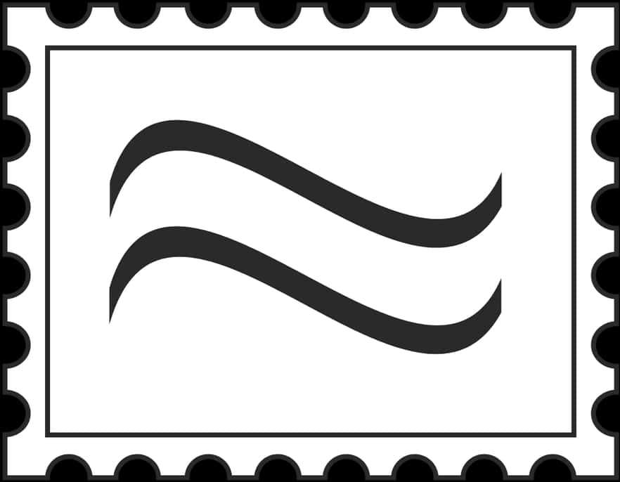 Postage Stamp Abstract Wavy Design PNG
