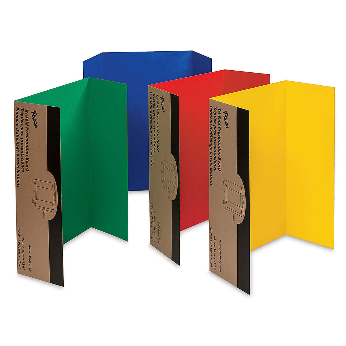 Four Colored Folders With A Yellow, Green, And Blue Cover