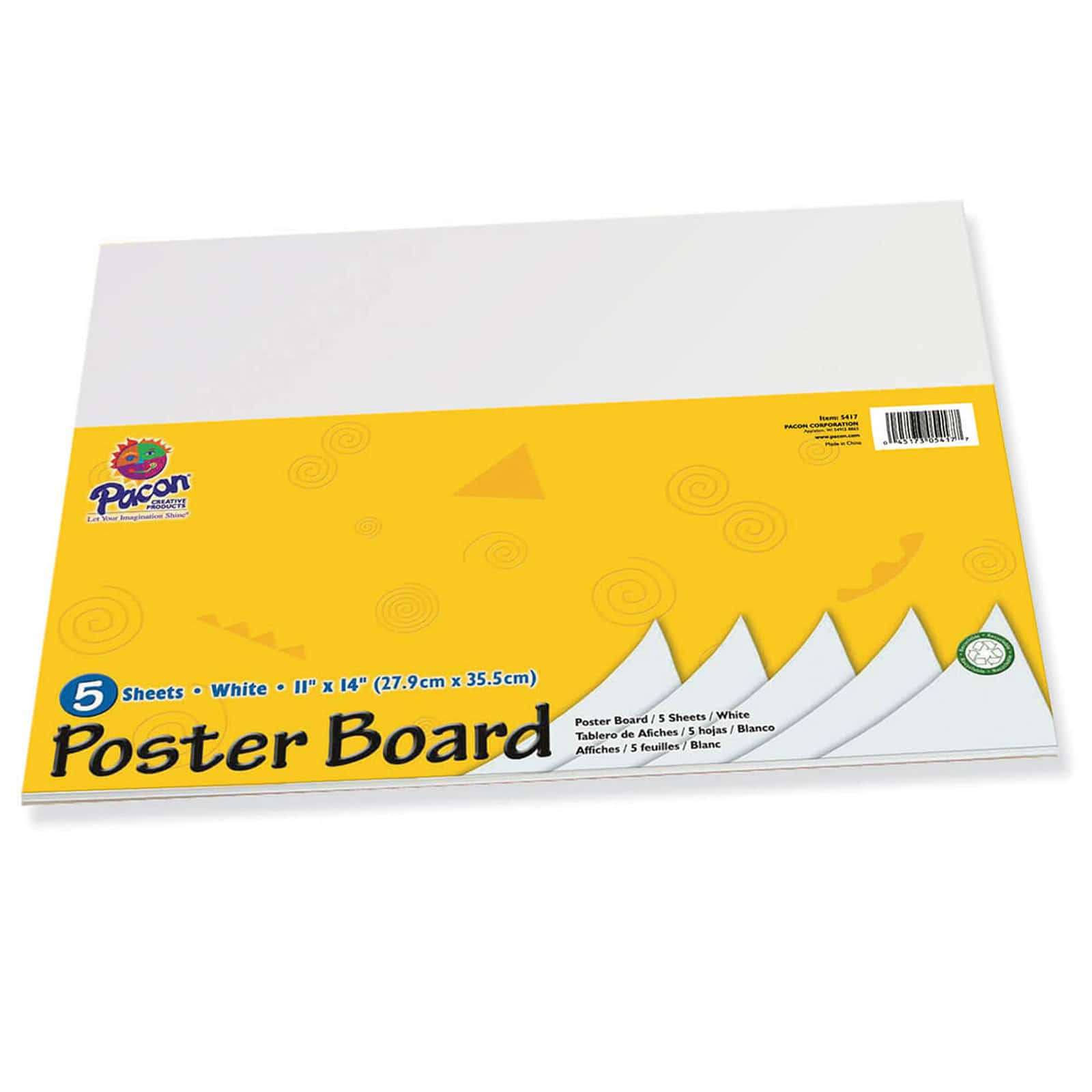 A White Poster Board With A Yellow Background