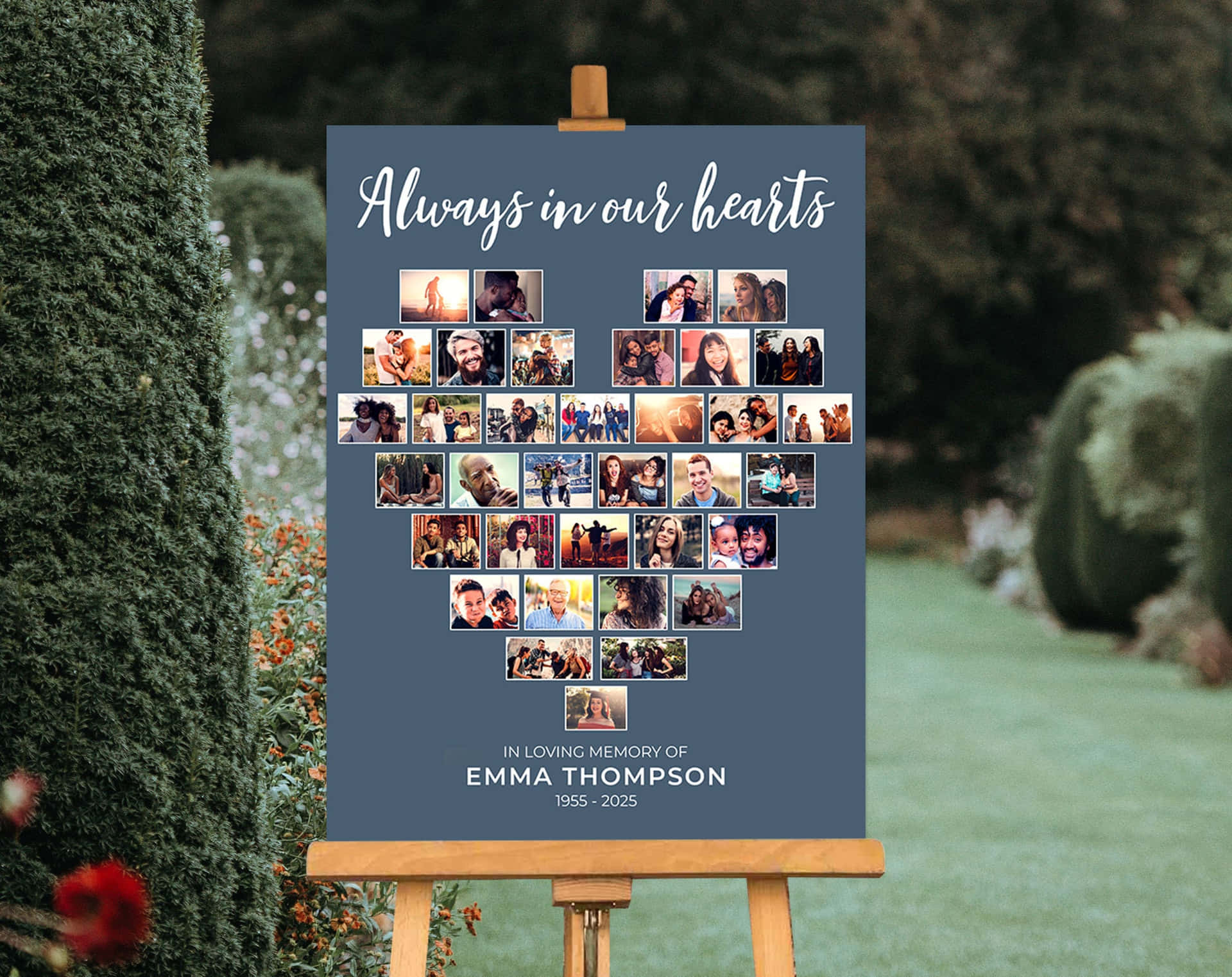 Always Our Hearts Photo Easel Sign