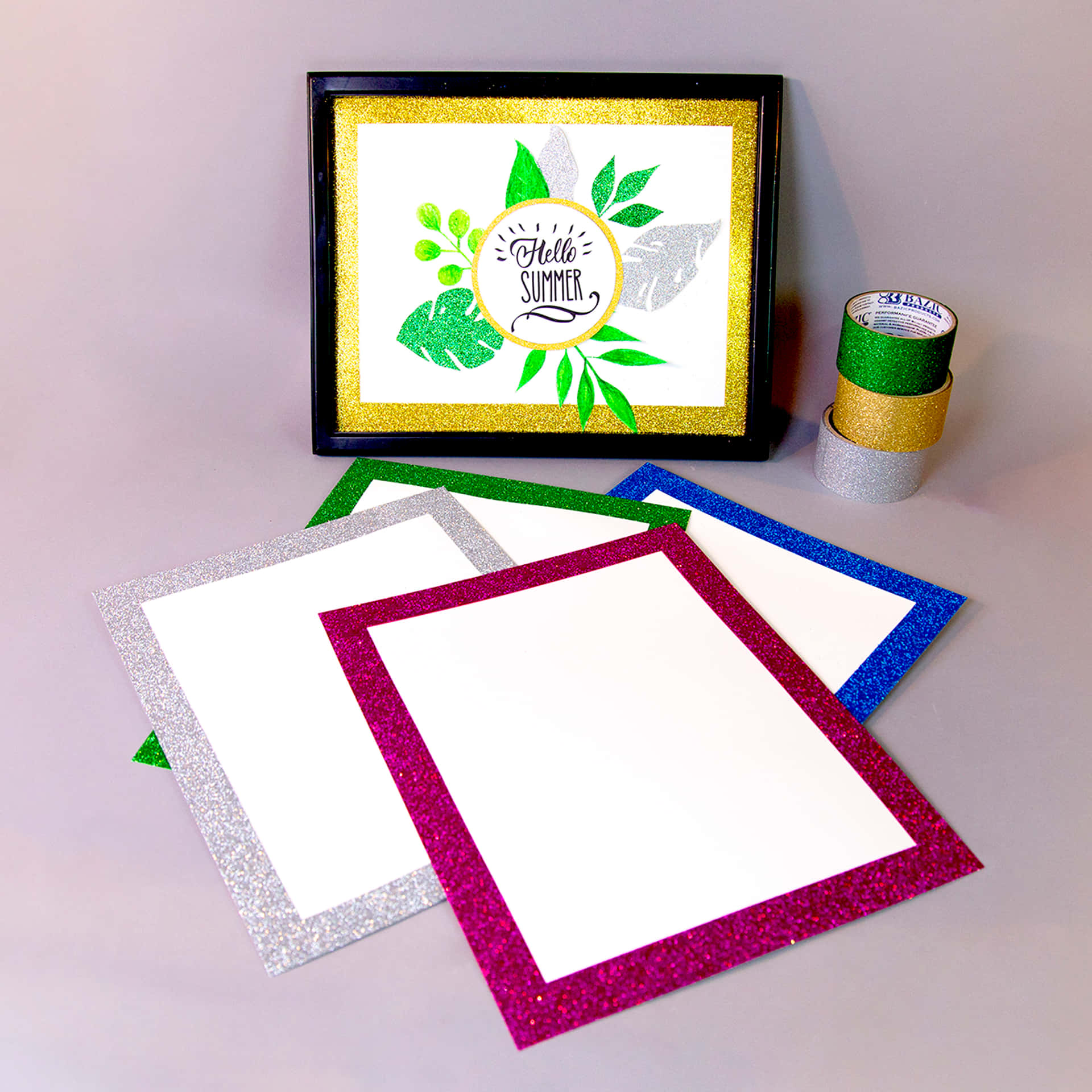 A Frame With A Green, Blue, And Yellow Frame