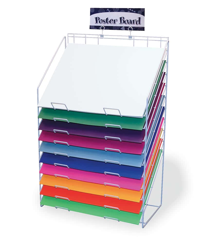A Rack With Multiple Colored Paper Sheets