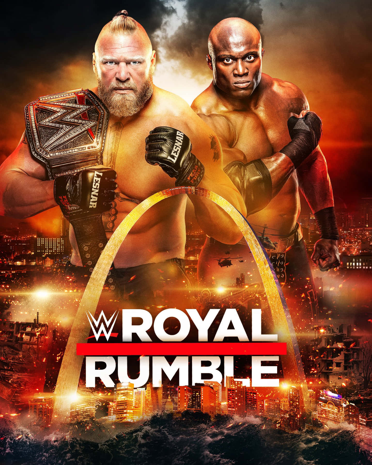 Poster Featuring Brock Lesnar And Bobby Lashley Wallpaper