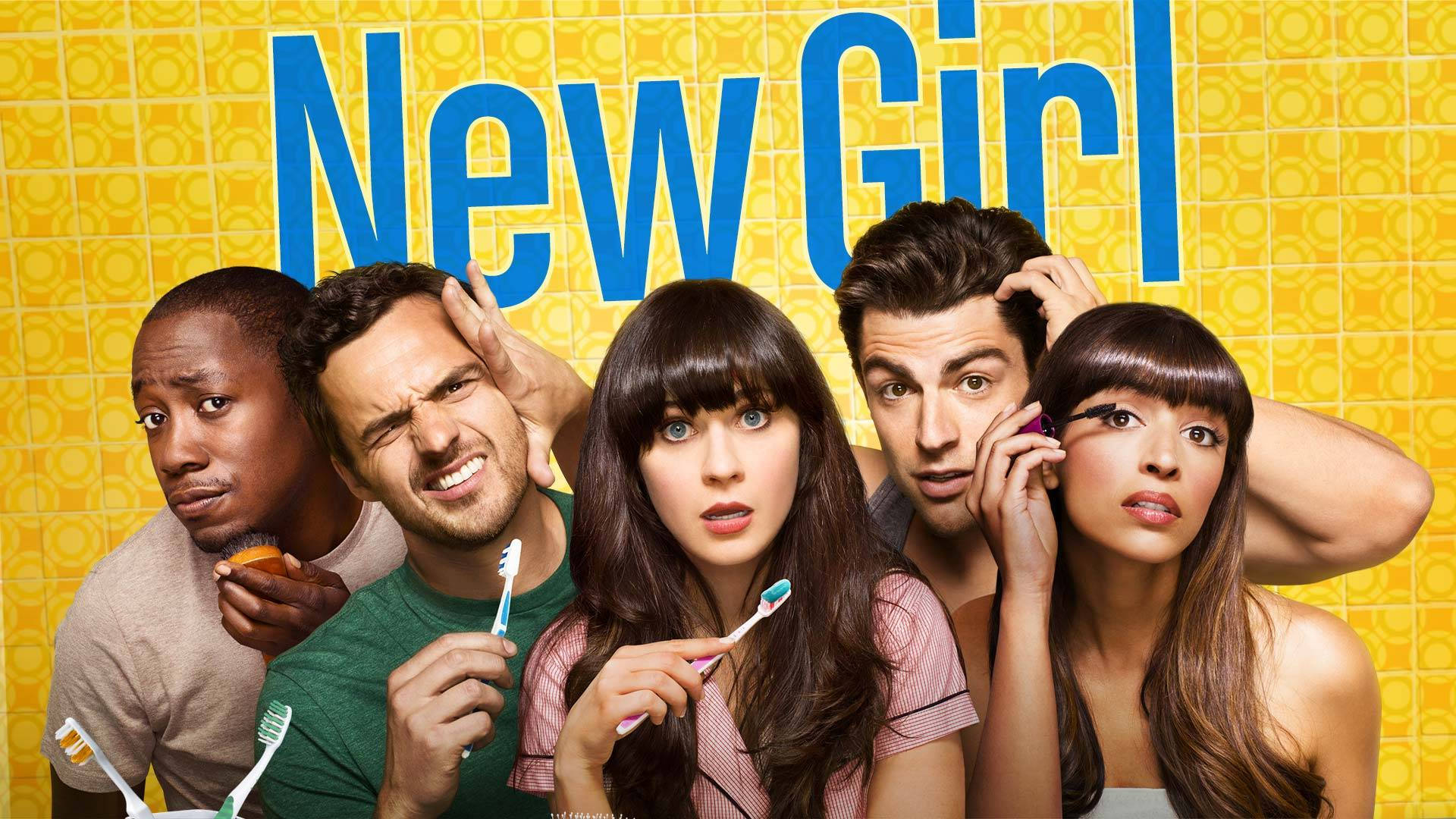 Poster Of American Comedy Series New Girl Wallpaper