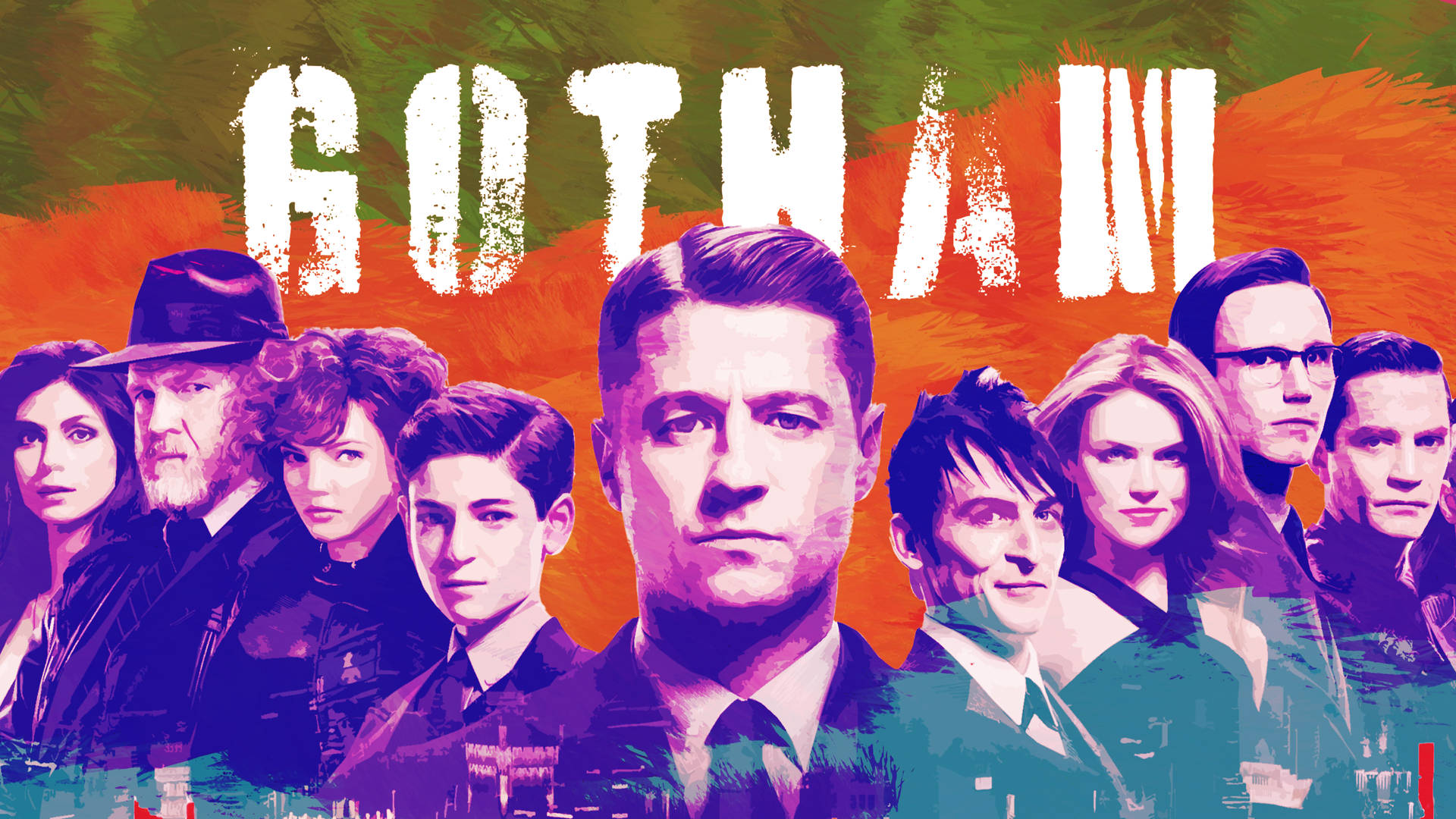 Posterized And Colorful 4k Gotham Desktop Wallpaper